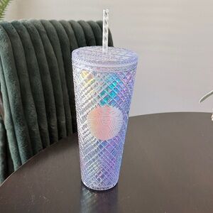 Starbucks Holographic Purple Tumbler with Straw